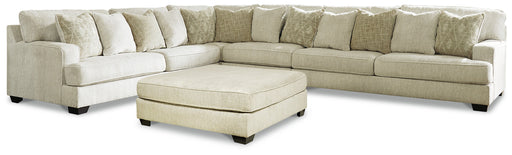 Rawcliffe Parchment 4-Piece Sectional with Ottoman from Ashley - DMV Furniture
