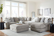 Aslan Court Pebble 6-Piece Sectional with Ottoman from Ashley - DMV Furniture