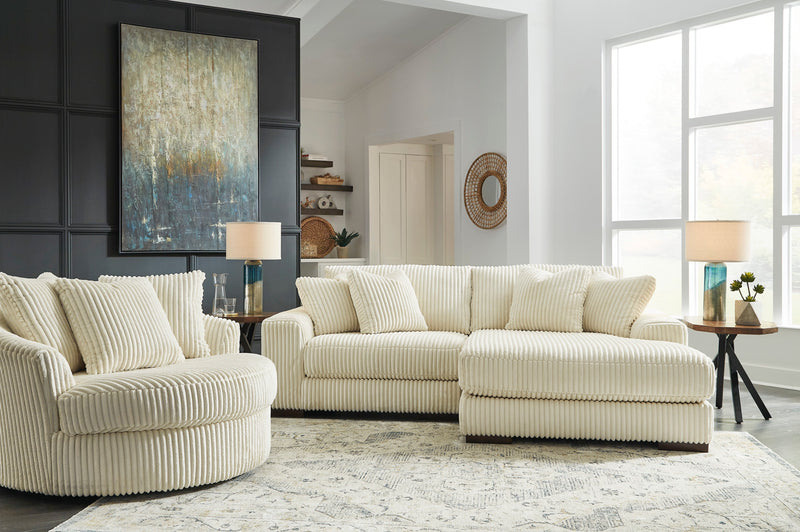 Lindyn Ivory 2-Piece RAF Sofa Chaise