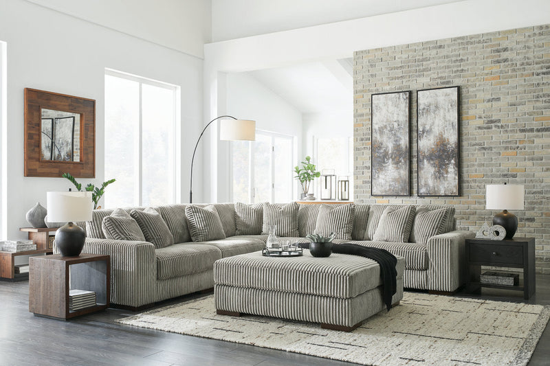 Lindyn Fog 5-Piece Sectional and Ottoman -  Ashley - DMV Furniture