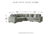 Lindyn Fog 5-Piece Sectional and Ottoman -  Ashley - DMV Furniture