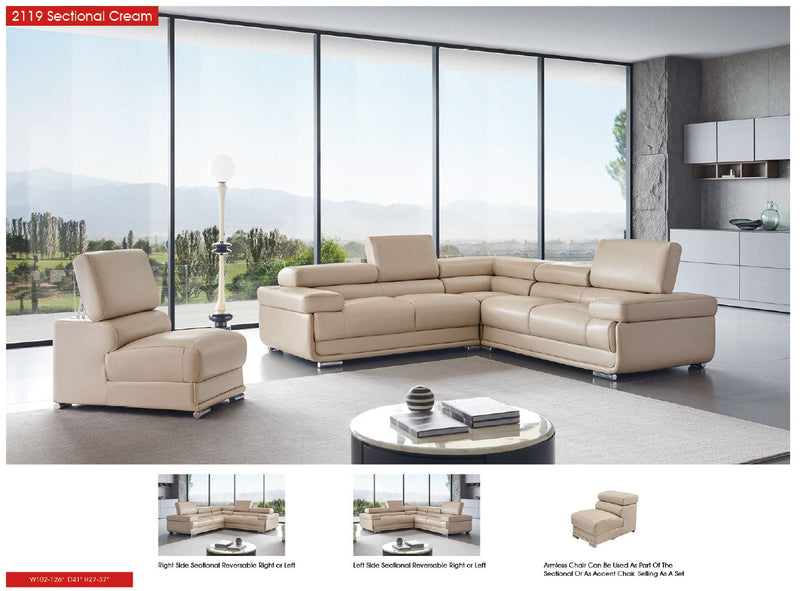 2119 Sectional Beige SET - p13607