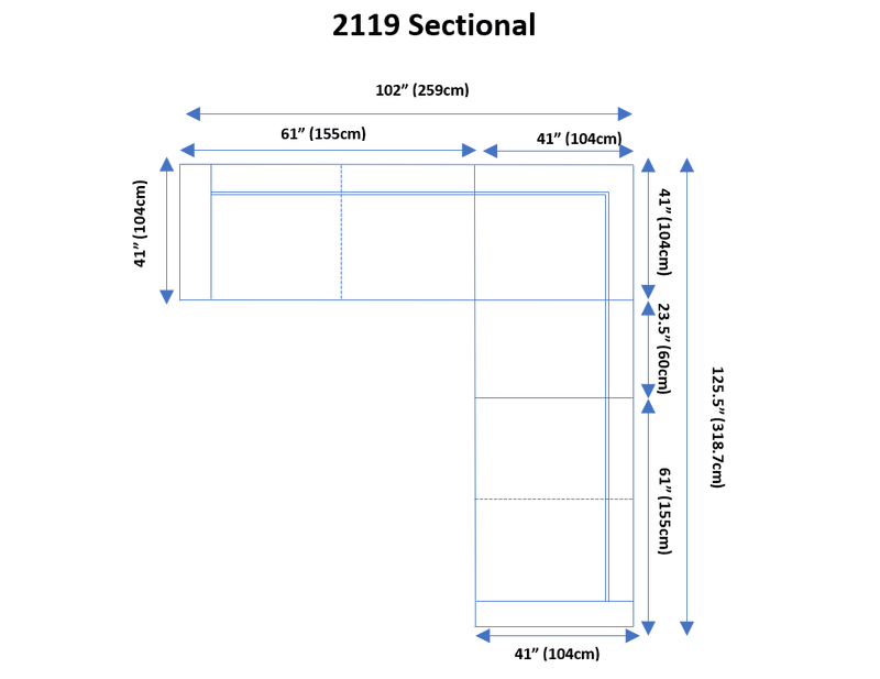 2119 Sectional White - i21830 - DMV Furniture