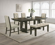 Herbert Espresso/Beige Extendable Dining Set from Crown Mark - DMV Furniture