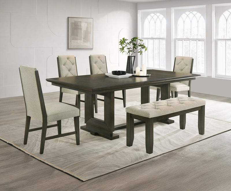 Herbert Espresso/Beige Extendable Dining Set from Crown Mark - DMV Furniture
