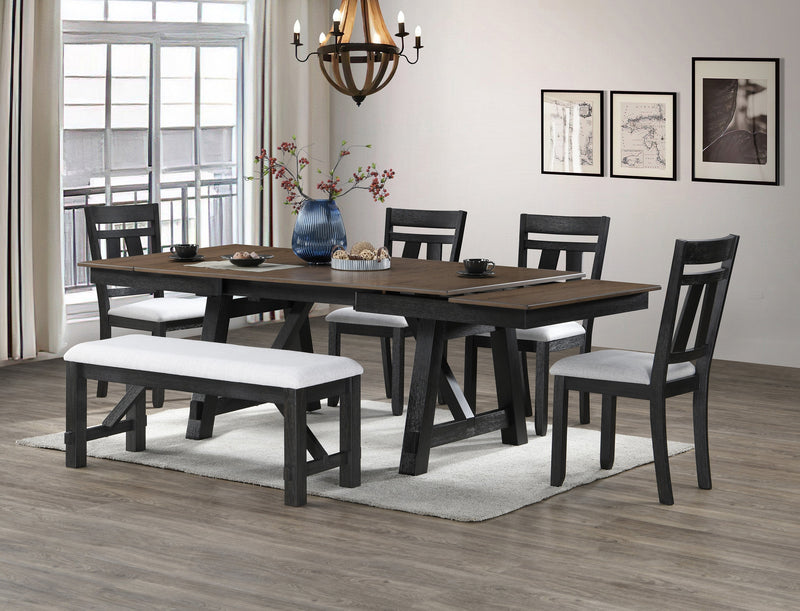 Maribelle Wheat Charcoal Extendable Dining Set from Crown Mark - DMV Furniture