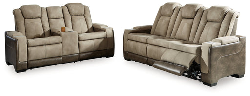 Next-Gen Durapella Sand Power Reclining Sofa and Loveseat from Ashley - DMV Furniture
