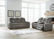 Next-Gen Durapella Slate Power Reclining Sofa and Loveseat from Ashley - DMV Furniture