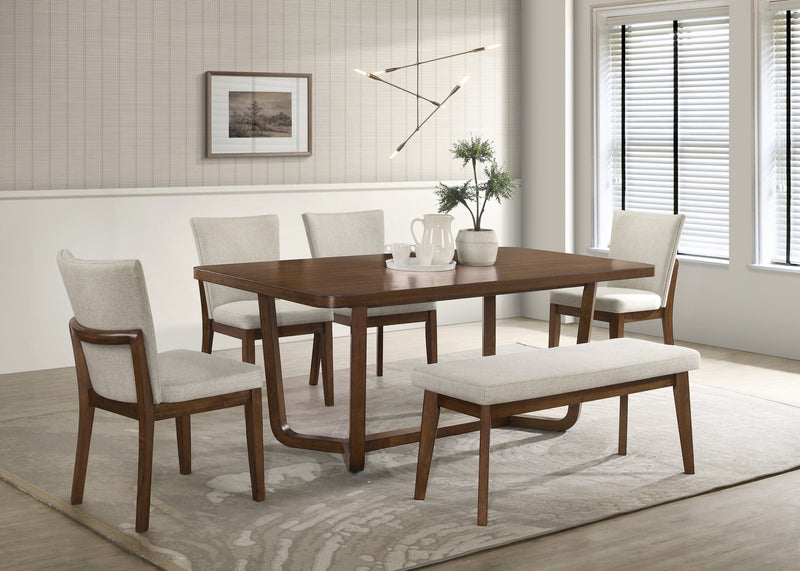 Salerno Beige/Brown Dining Set from Crown Mark - DMV Furniture