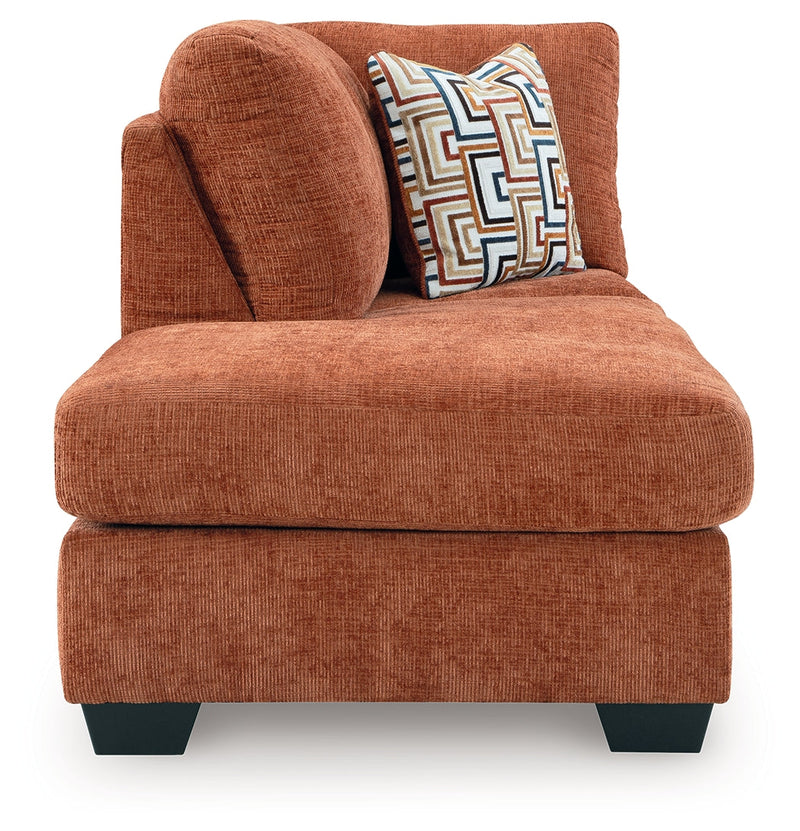 Aviemore Spice LAF Sectional with Ottoman and Recliner from Ashley - DMV Furniture