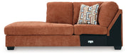 Aviemore Spice LAF Sectional with Ottoman and Recliner from Ashley - DMV Furniture