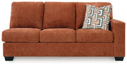 Aviemore Spice LAF Sectional with Ottoman and Recliner from Ashley - DMV Furniture