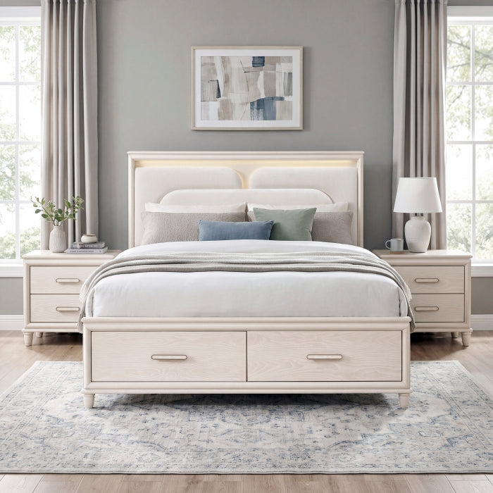 2451-1* (4) Queen Platform Bed with Footboard Storage - 2451-1*