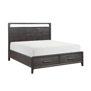 2502BK-1DW* (3) Queen Platform Bed with Footboard Storage - 2502BK-1DW*