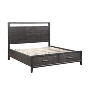 2502BK-1DW* (3) Queen Platform Bed with Footboard Storage - 2502BK-1DW*