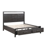 2502BK-1DW* (3) Queen Platform Bed with Footboard Storage - 2502BK-1DW*