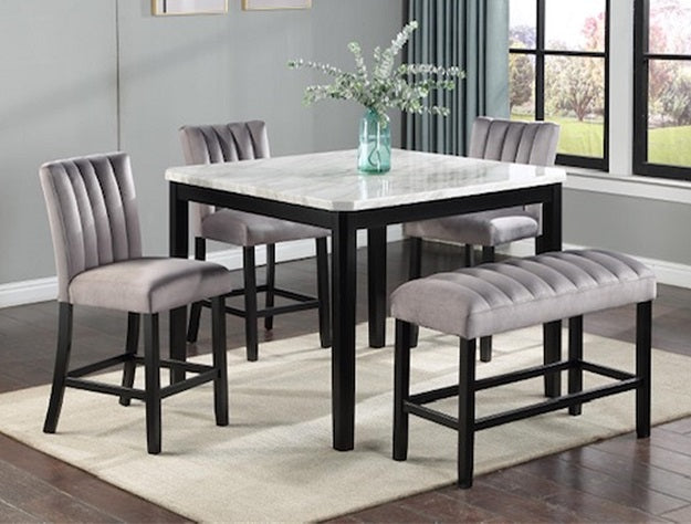Pascal Counter Ht White Top Blk Leg - DMV Furniture
