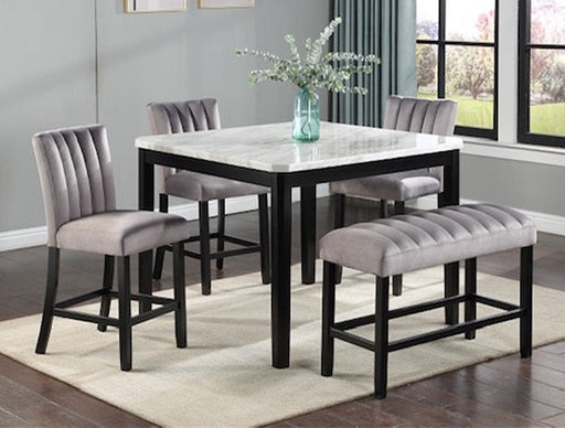 Pascal Counter Ht White Top Blk Leg - DMV Furniture
