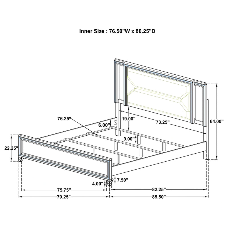 Marmore Panel Bed with LED Lighting