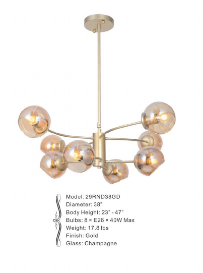 29RND38GD 38" X 23" SHINE GOLD ROUND - 210000006642