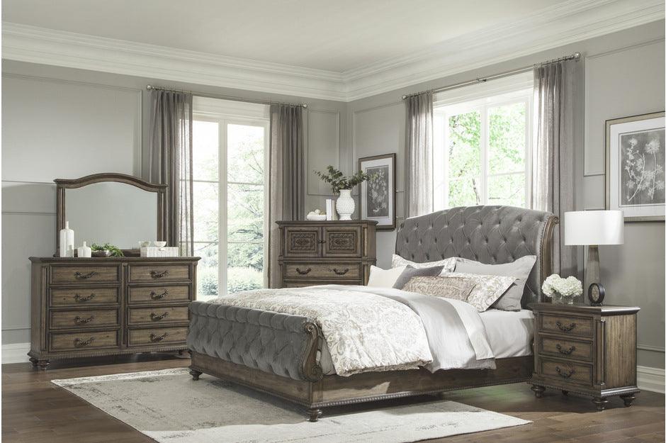 Rachelle 5 Piece Eastern King Bedroom Set In Gray 1693K-1Ek-5Set | Homelegance