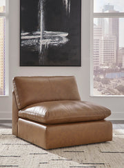 Emilia Caramel Leather 6-Piece Modular Sectional -  Ashley - DMV Furniture