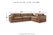 Emilia Caramel Leather 4-Piece Modular Sectional -  Ashley - DMV Furniture