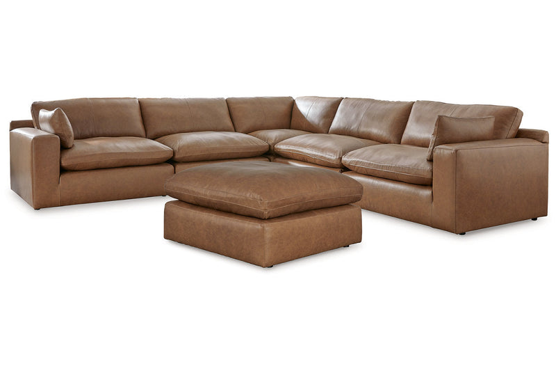 Emilia Caramel 5-Piece Sectional and Ottoman -  Ashley - DMV Furniture