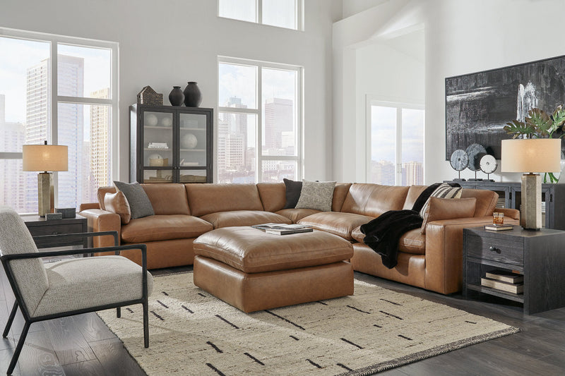 Emilia Caramel 5-Piece Sectional and Ottoman -  Ashley - DMV Furniture