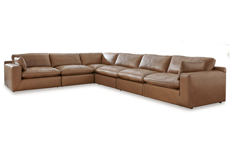 Emilia Caramel Leather 6-Piece Modular Sectional -  Ashley - DMV Furniture