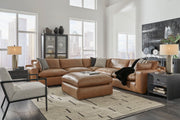 Emilia Caramel Leather 5-Piece Modular Sectional -  Ashley - DMV Furniture