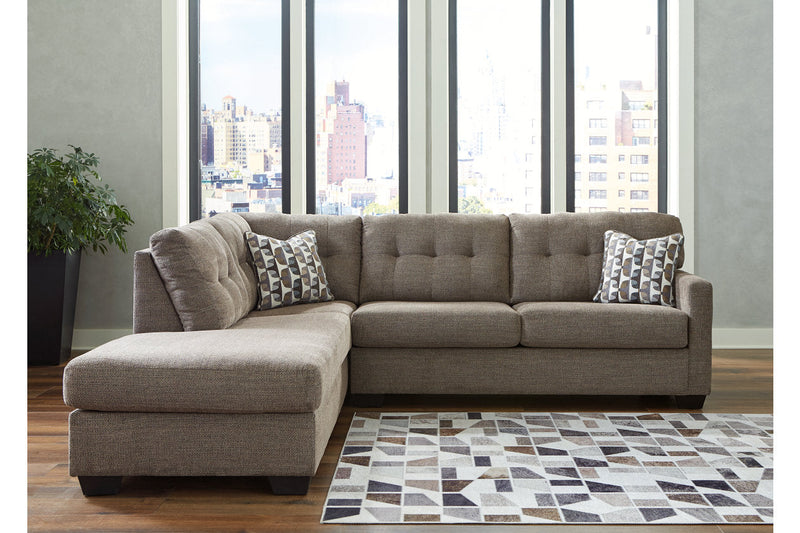 Mahoney Chocolate 2-Piece Sleeper Sectional with Chaise -  Ashley - DMV Furniture