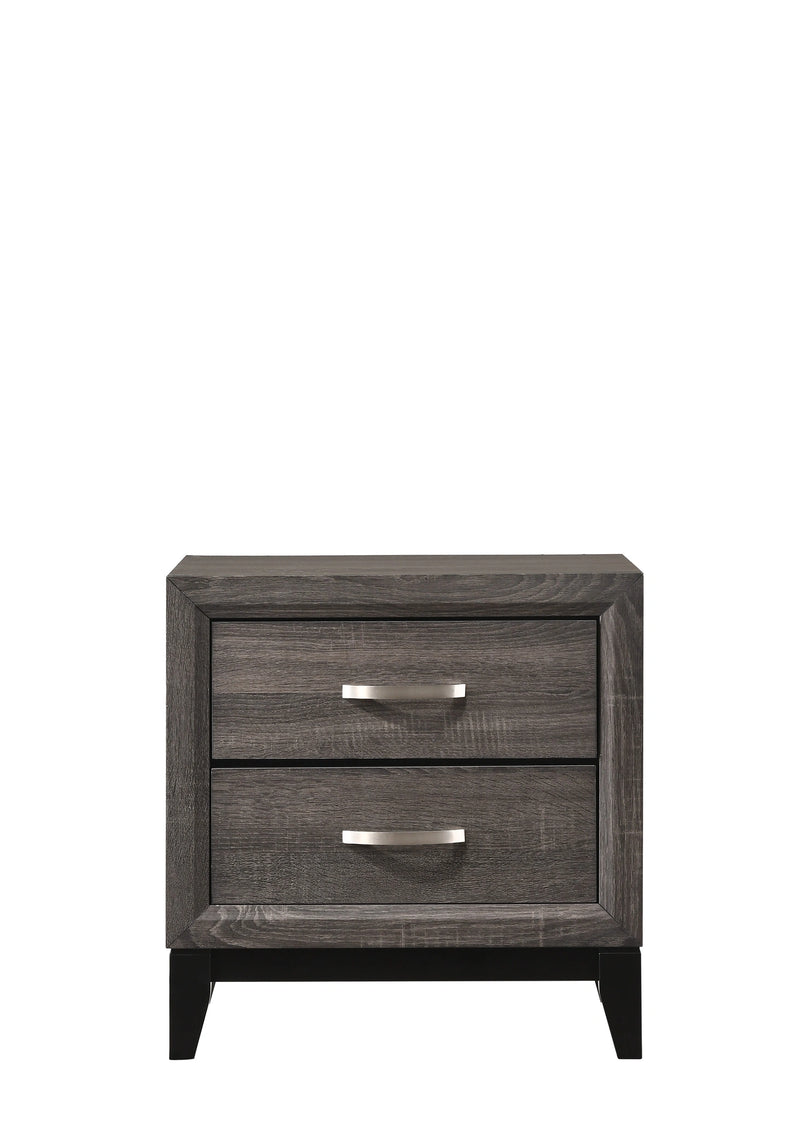 Crown Mark Akerson 2 Drawer Nightstand in Grey image