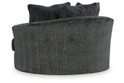 Biddeford Shadow Oversized Swivel Chair and Ottoman -  Ashley - DMV Furniture