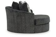 Biddeford Shadow Oversized Swivel Chair and Ottoman -  Ashley - DMV Furniture