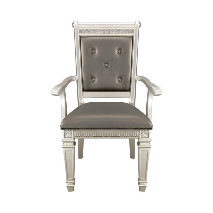 1958A Bevelle Glam Silver Wood Arm Chair (Set Of 2) - 1958A | Homelegance