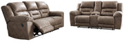 Stoneland Reclining Sofa and Loveseat in Fossil from Ashley - DMV Furniture