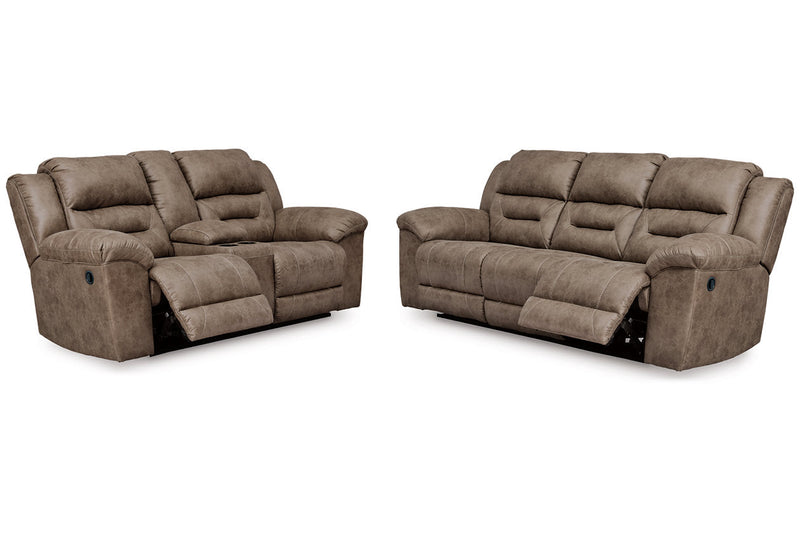 Stoneland Fossil Reclining Sofa and Power Reclining Loveseat -  Ashley - DMV Furniture