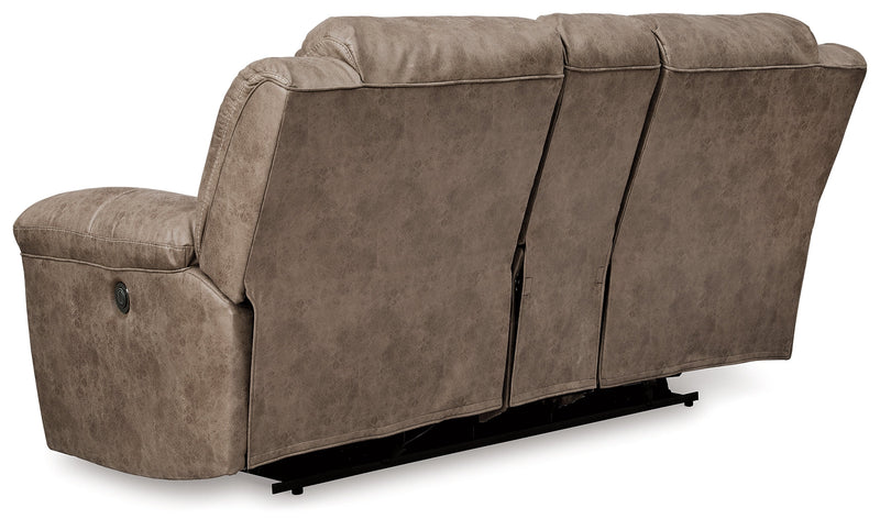 Stoneland Power Reclining Sofa, Loveseat and Recliner in Fossil from Ashley - DMV Furniture