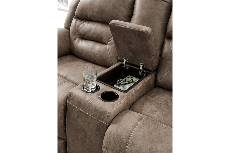 Stoneland Fossil Reclining Sofa and Power Reclining Loveseat -  Ashley - DMV Furniture