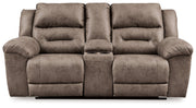 Stoneland Power Reclining Sofa, Loveseat and Recliner in Fossil from Ashley - DMV Furniture