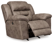 Stoneland Power Reclining Sofa, Loveseat and Recliner in Fossil from Ashley - DMV Furniture