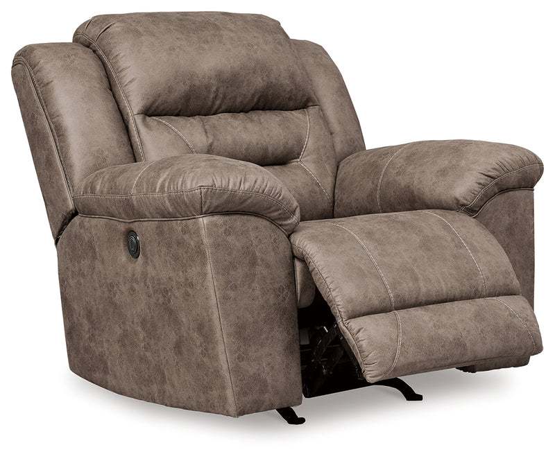 Stoneland Power Reclining Sofa, Loveseat and Recliner in Fossil from Ashley - DMV Furniture