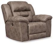 Stoneland Power Reclining Sofa, Loveseat and Recliner in Fossil from Ashley - DMV Furniture