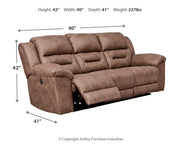 Stoneland Power Reclining Sofa, Loveseat and Recliner in Fossil from Ashley - DMV Furniture