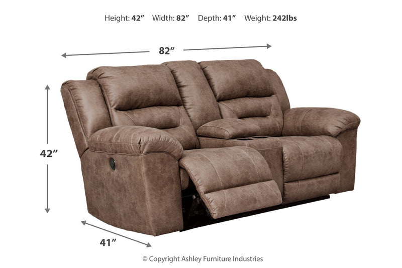 Stoneland Fossil Reclining Sofa and Power Reclining Loveseat -  Ashley - DMV Furniture