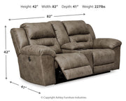 Stoneland Power Reclining Sofa, Loveseat and Recliner in Fossil from Ashley - DMV Furniture