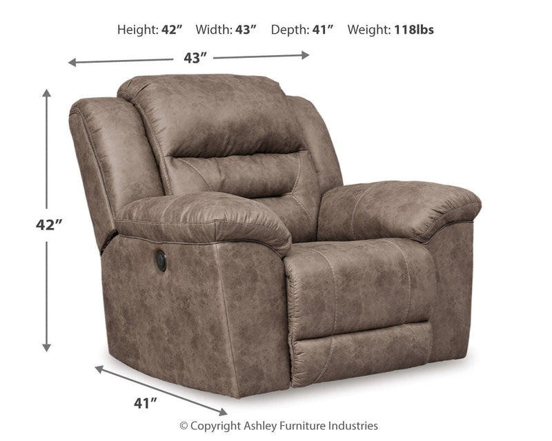 Stoneland Power Reclining Sofa, Loveseat and Recliner in Fossil from Ashley - DMV Furniture