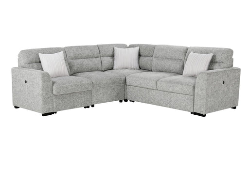 U9401 Nickel Sofa Bed Sectional With 3 Pillows - U9401-NICKEL-SECTIONAL W/ 3 PILLOWS