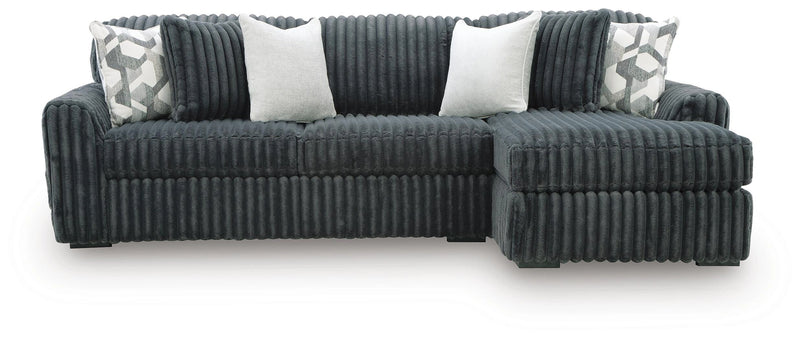 Midnight-Madness Sectional Sofa with Chaise - Gunmetal